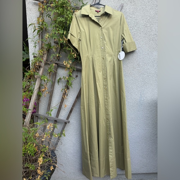 STAUD JOAN MAXI DRESS KHAKI - Picture 9 of 10